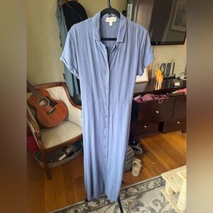 Cloth & Stone Light Blue Button-Up Maxi Dress